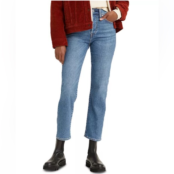 Levi’s Wedgie Jeans Straight-Leg High Rise Cropped size 24 - Picture 1 of 12